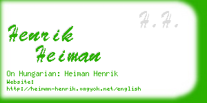 henrik heiman business card